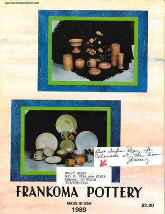 Frankoma Catalog 1989 front cover